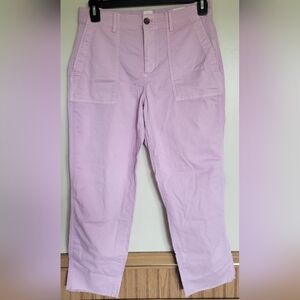 GAP Women's Lilac Straight Khaki Frayed Hem Pants Size 8